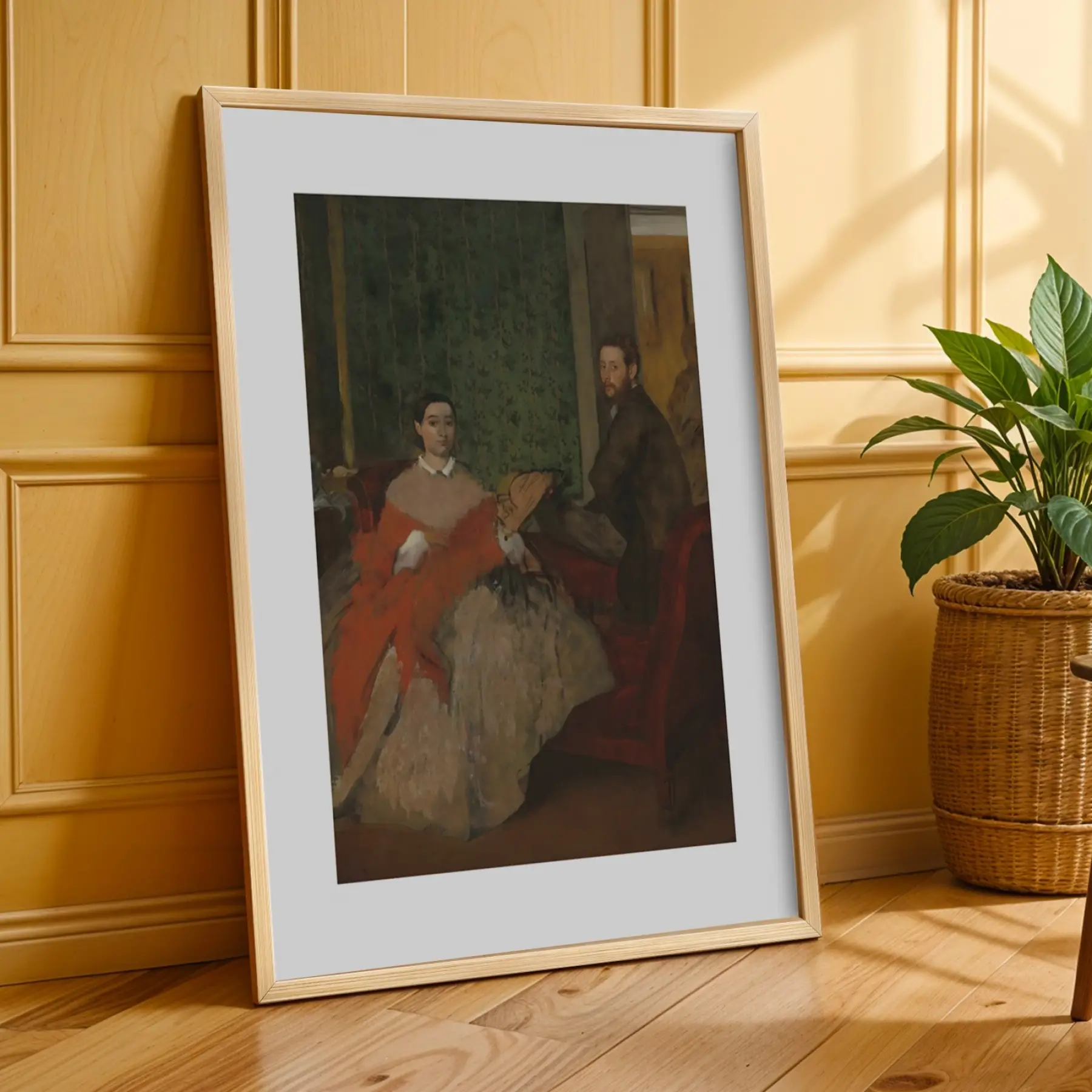 Derin Tonlar Sanat Koleksiyonu Doğal Ahşap Çerçeveli 3lü Tablo Seti