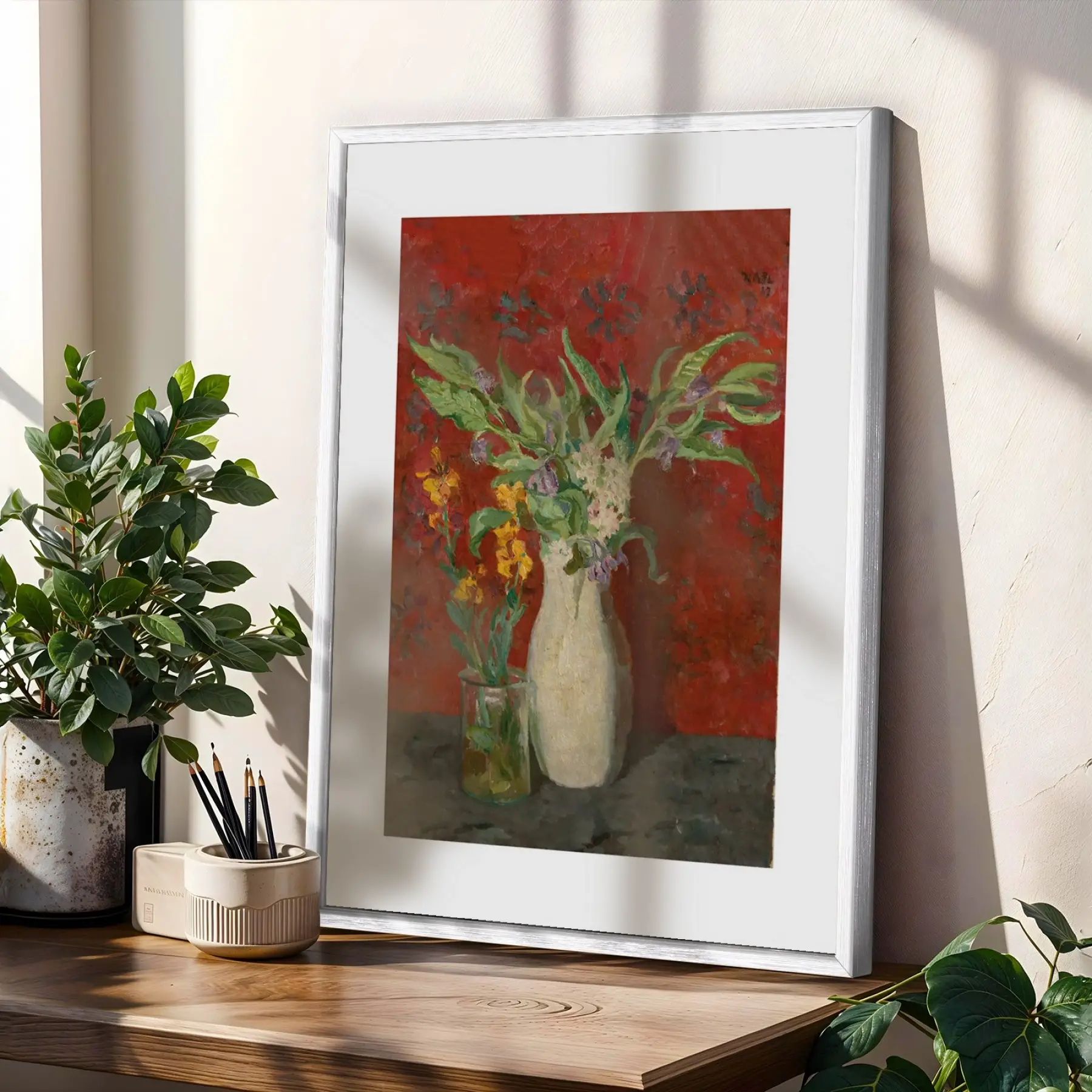 Derin Tonlar Sanat Koleksiyonu Beyaz Çerçeveli 3lü Ahşap Tablo Seti