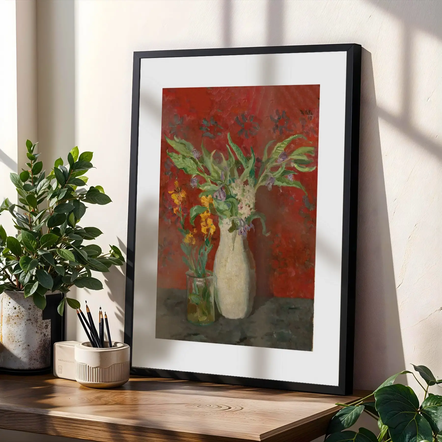 Derin Tonlar Sanat Koleksiyonu Siyah Çerçeveli 3lü Ahşap Tablo Seti