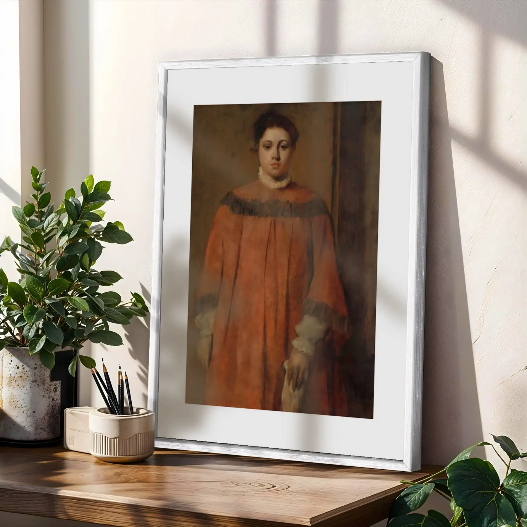 Kızıl Topraklar Sanat Koleksiyonu Beyaz Çerçeveli 3lü Ahşap Tablo Seti