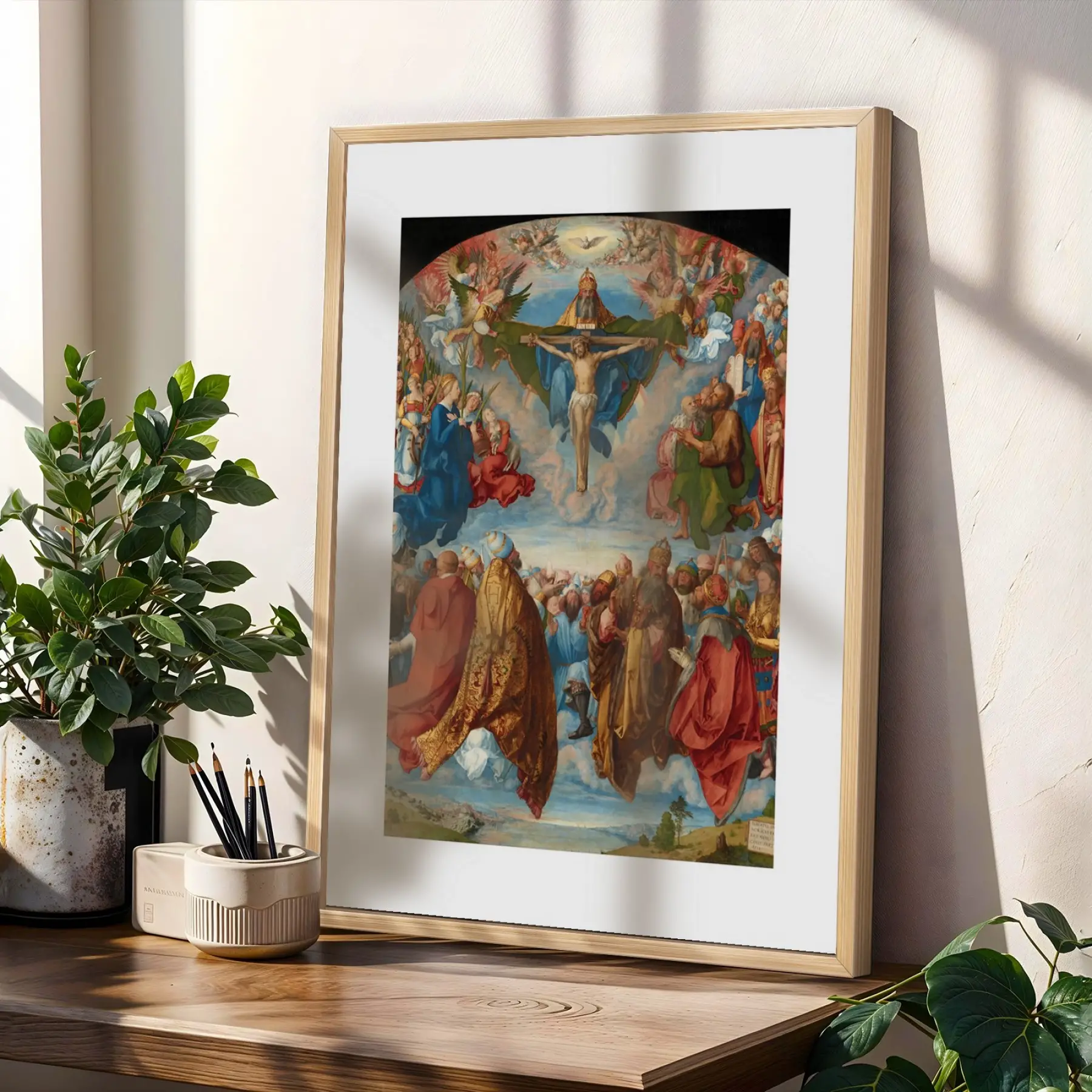 Geçmişten Sanat Seçkisi Doğal Ahşap Çerçeveli 3lü Tablo Seti