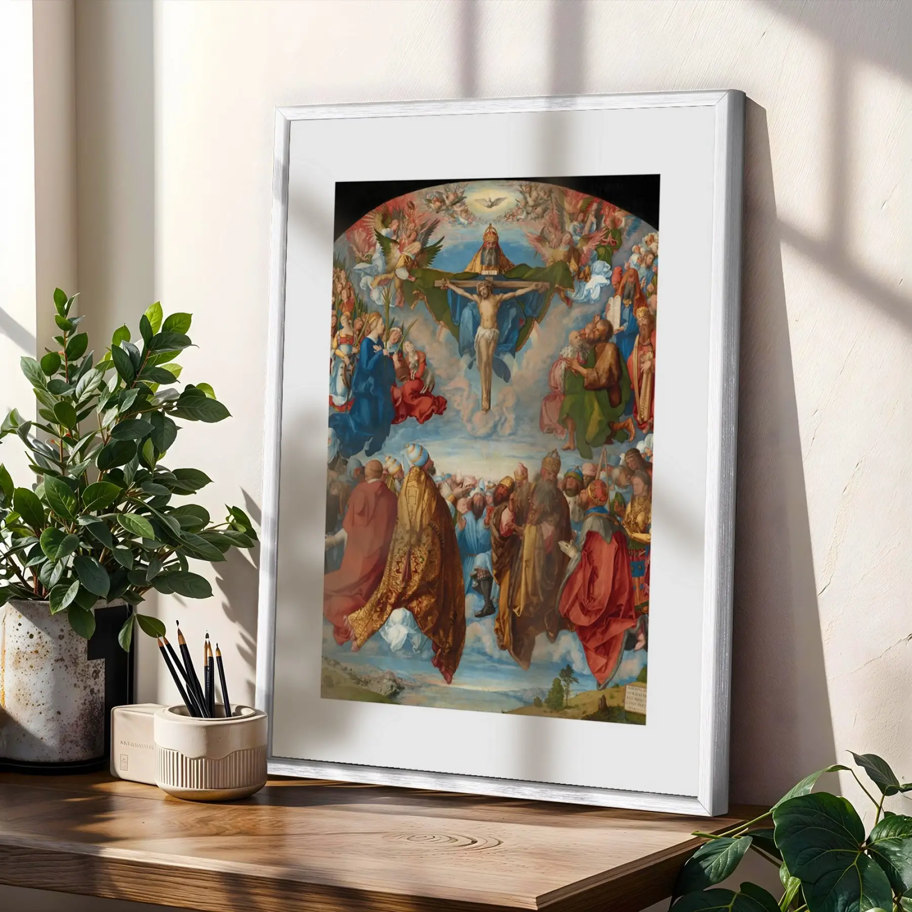 Geçmişten Sanat Seçkisi Beyaz Çerçeveli 3lü Ahşap Tablo Seti