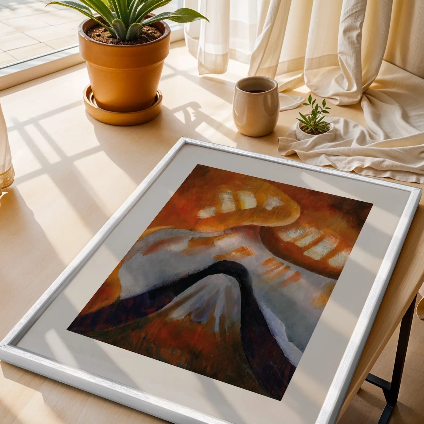 Mistik Temalı Sanat Seti Beyaz Çerçeveli 3lü Ahşap Tablo Seti