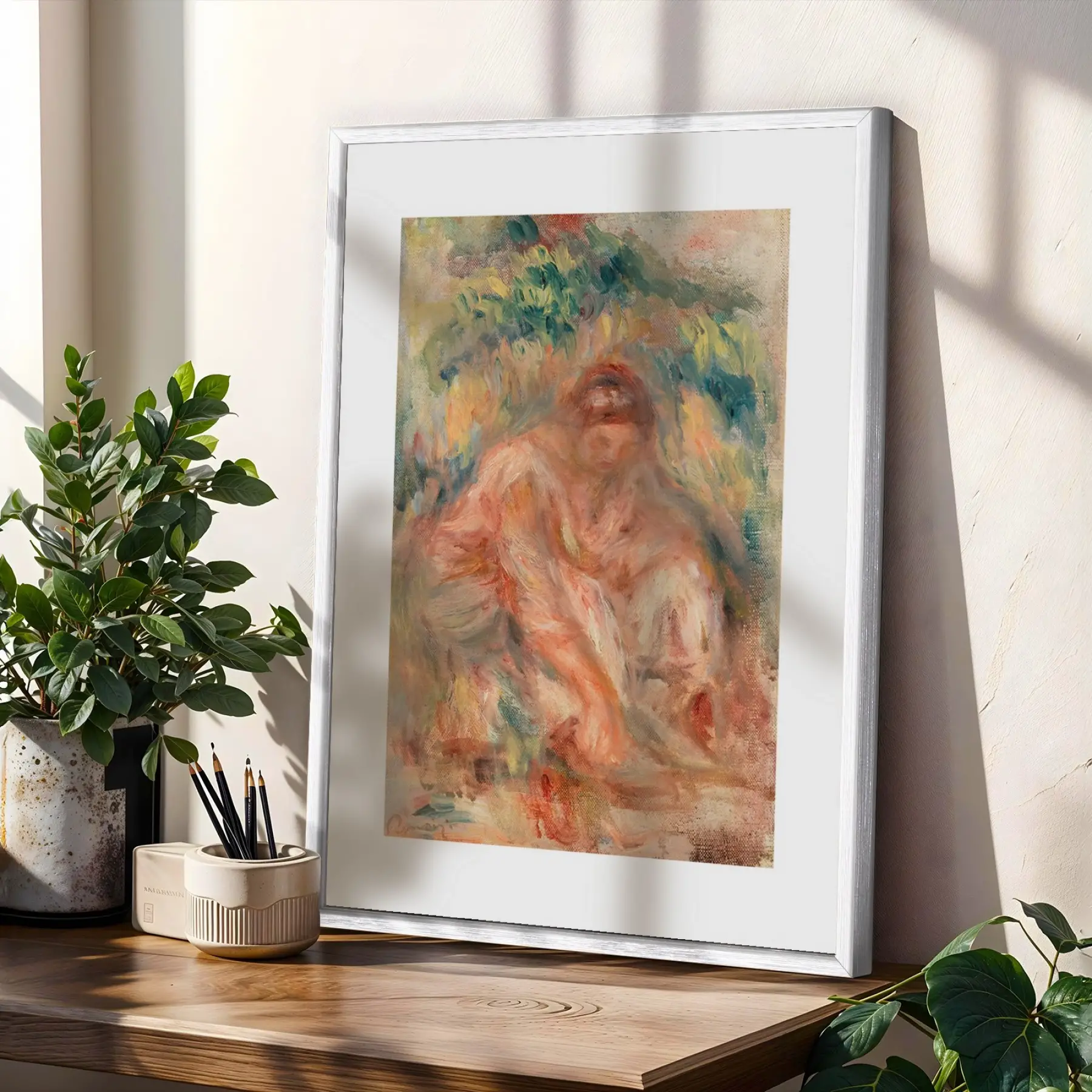 Dönemsel Sanat Üçlüsü Beyaz Çerçeveli 3lü Ahşap Tablo Seti