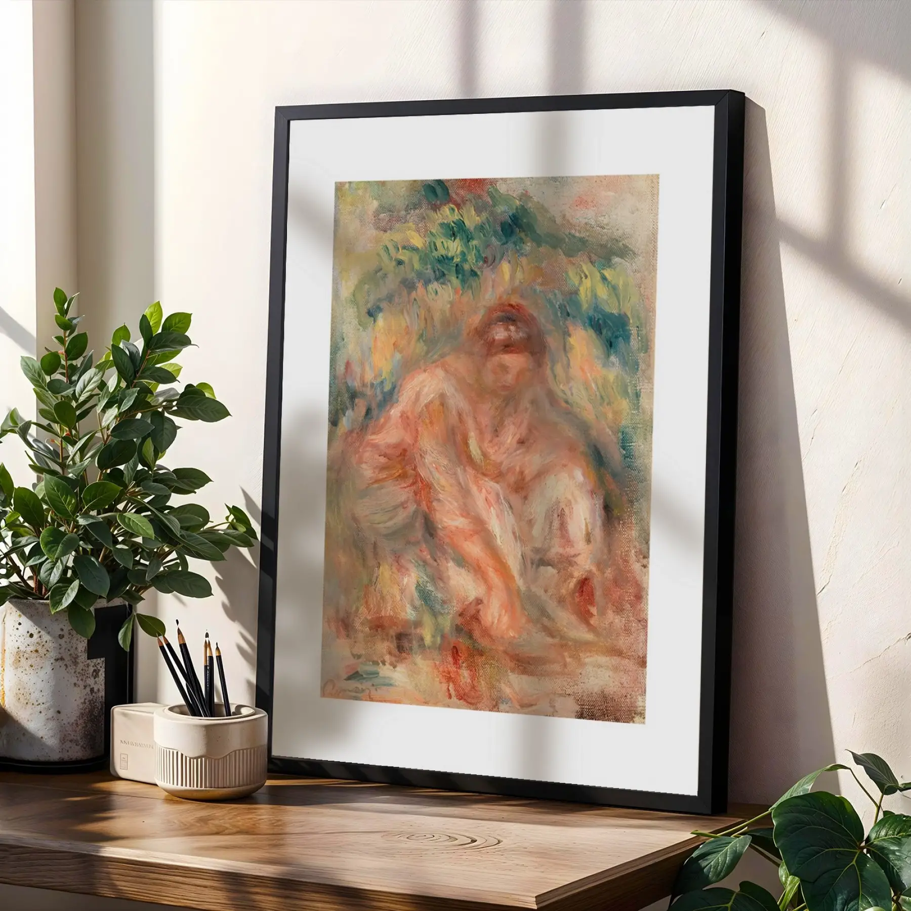 Dönemsel Sanat Üçlüsü Siyah Çerçeveli 3lü Ahşap Tablo Seti