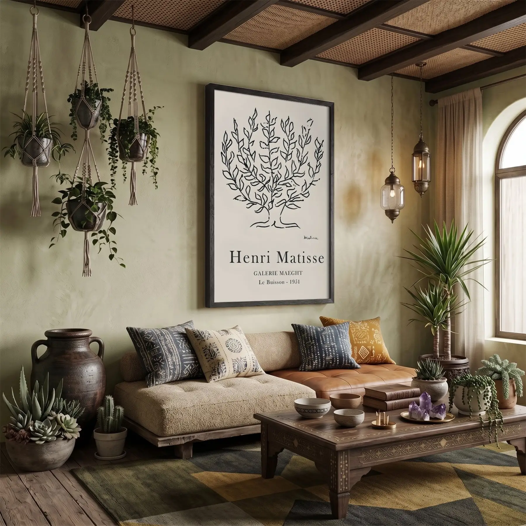 Modern Soyut Yaprak Tablosu Siyah Ahşap Çerçeveli Dekoratif Obje Ev Aksesuarları Sanat İç