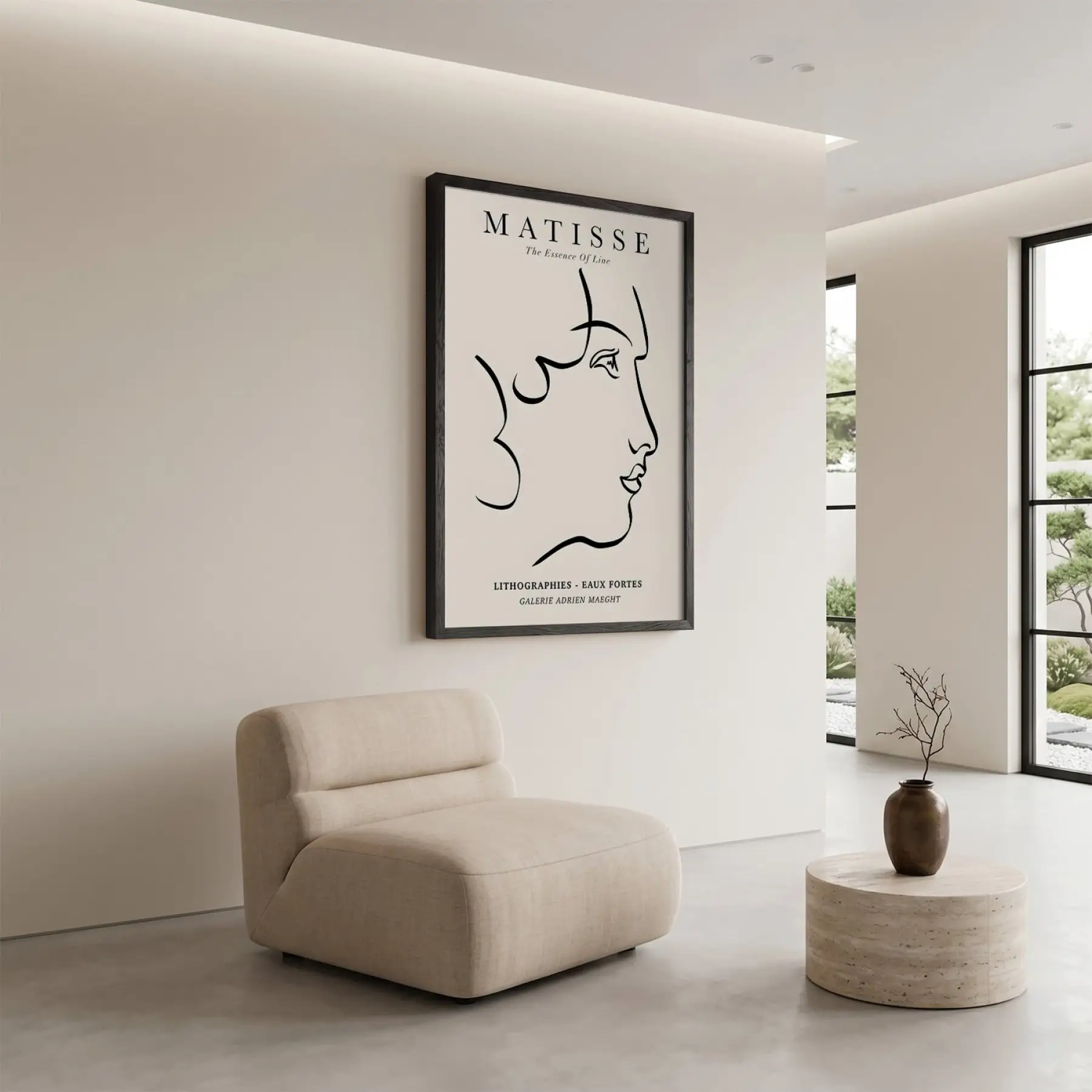 Minimalist Yüz Profili Siyah Ahşap Çerçeveli Tablo Dekoratif Obje Ev Aksesuarları Modern Sanat