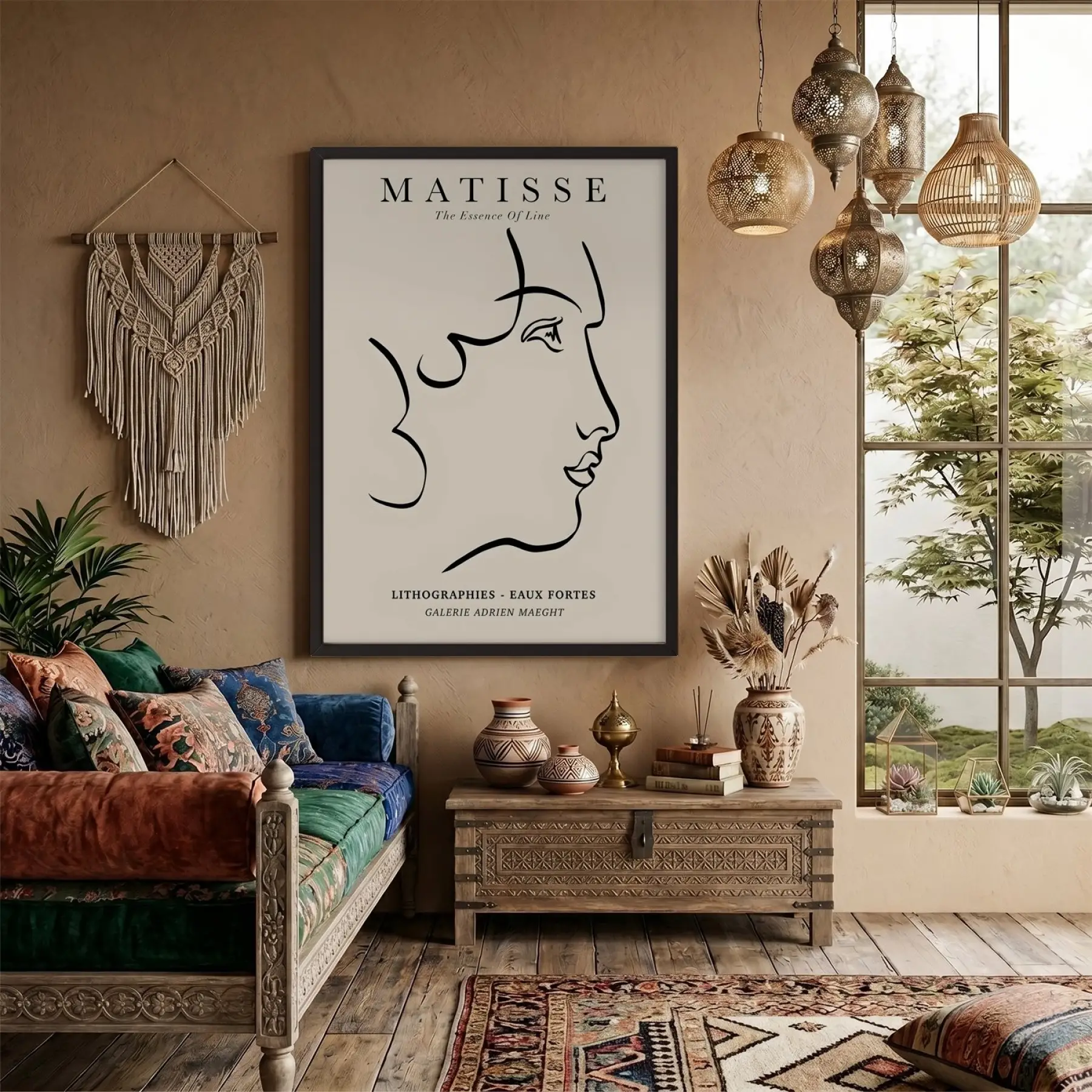 Minimalist Yüz Profili Siyah Ahşap Çerçeveli Tablo Dekoratif Obje Ev Aksesuarları Modern Sanat