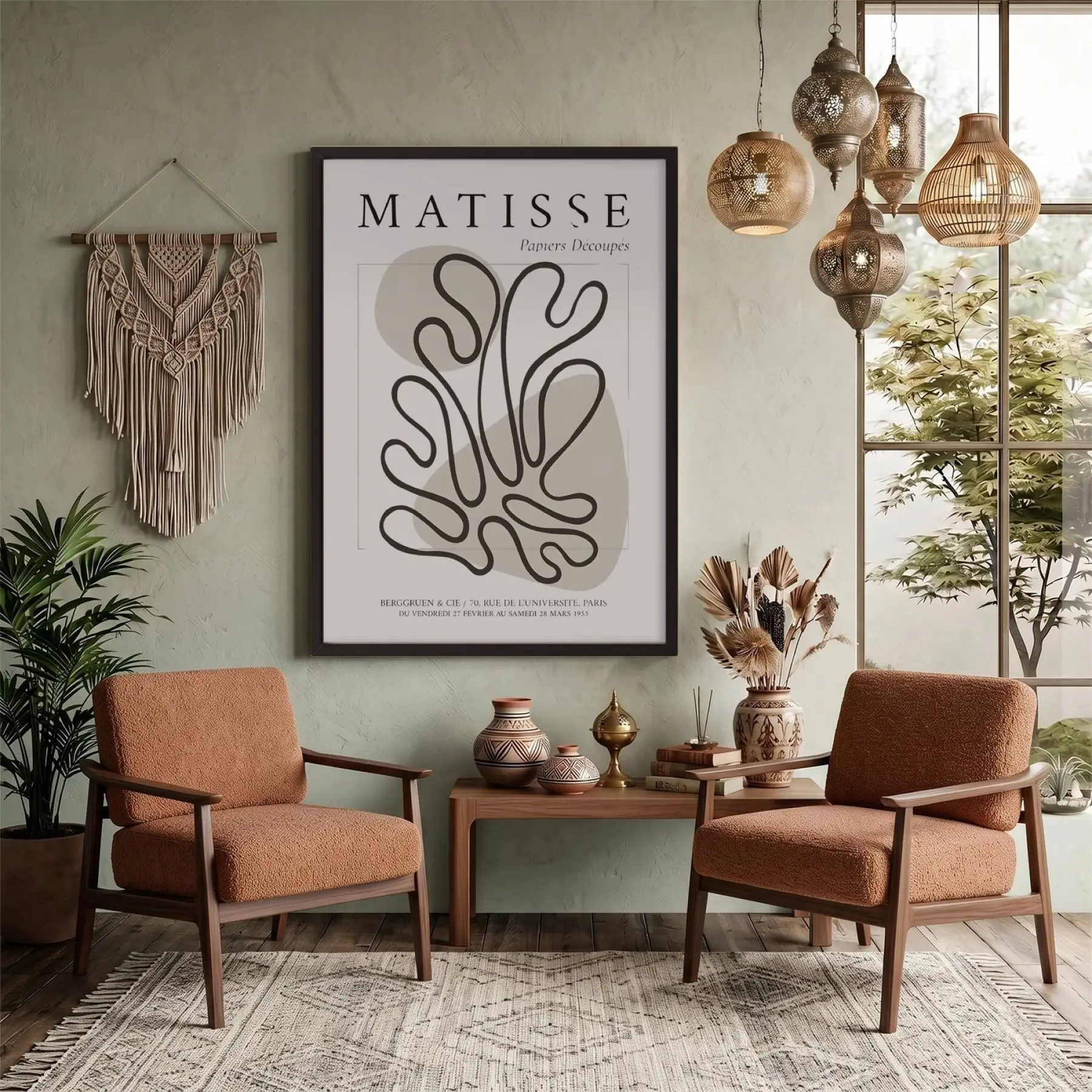 Soyut Akışkan Biçim Siyah Ahşap Çerçeveli Tablo Poster Dekoratif Obje Ev Aksesuarları Modern