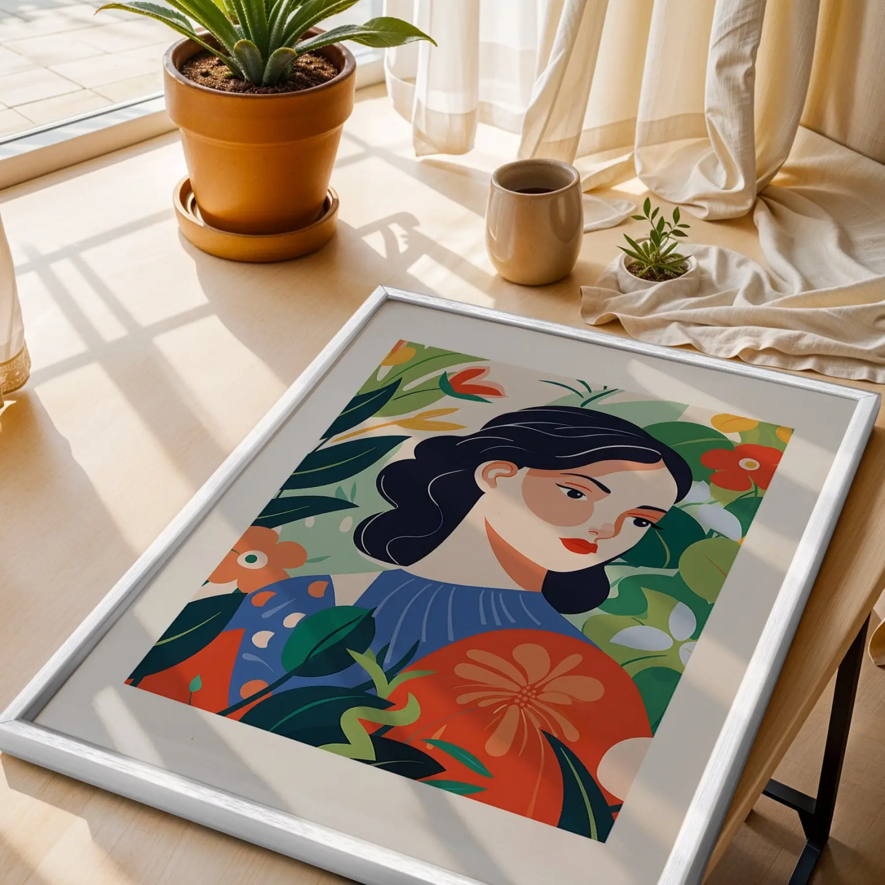 Canlı Eklektik Sanat Üçlüsü 3lü Beyaz Çerçeveli Tablo Seti Poster Tablo Duvar Tablo Ev Dekorasyonu