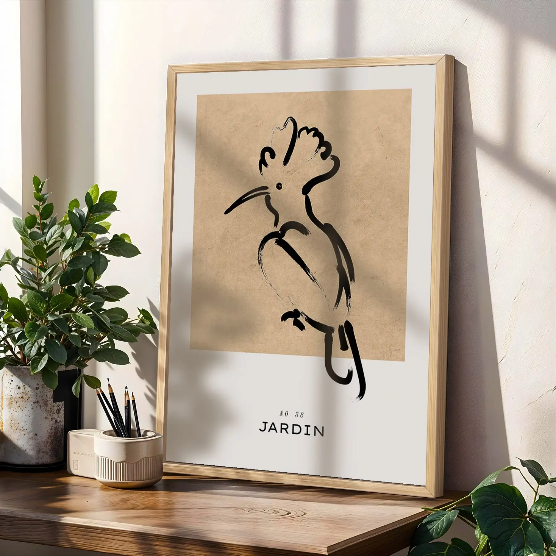 Bohem Minimalist Çizgi Figürler 3lü Ahşap Çerçeveli Tablo Seti Bohem Tablo Resim Çerçevesi Tablo