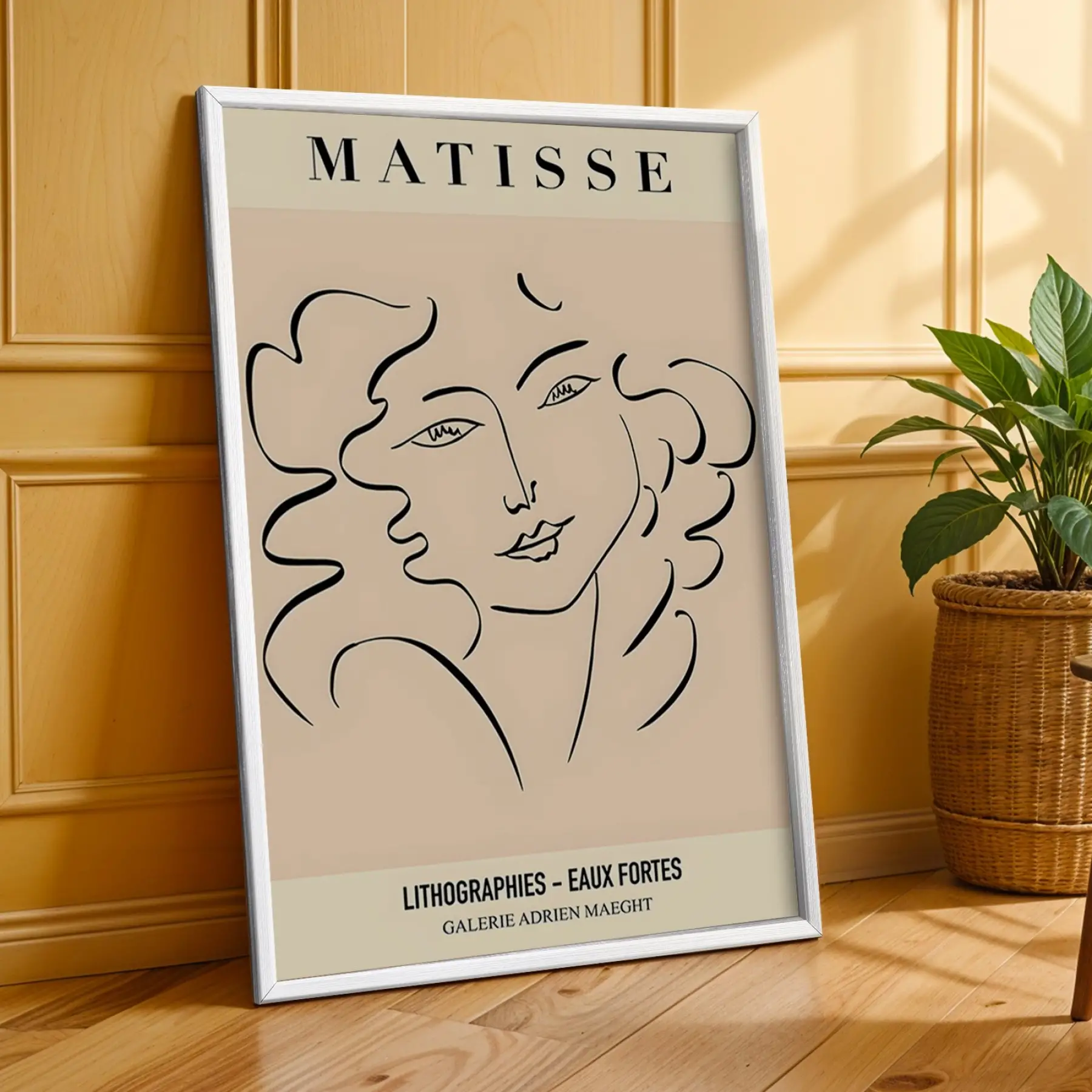 Matisse Esintili Soyut Dans Üçlüsü 3lü Beyaz Çerçeveli Tablo Seti Resim Çerçevesi Tablo Salon