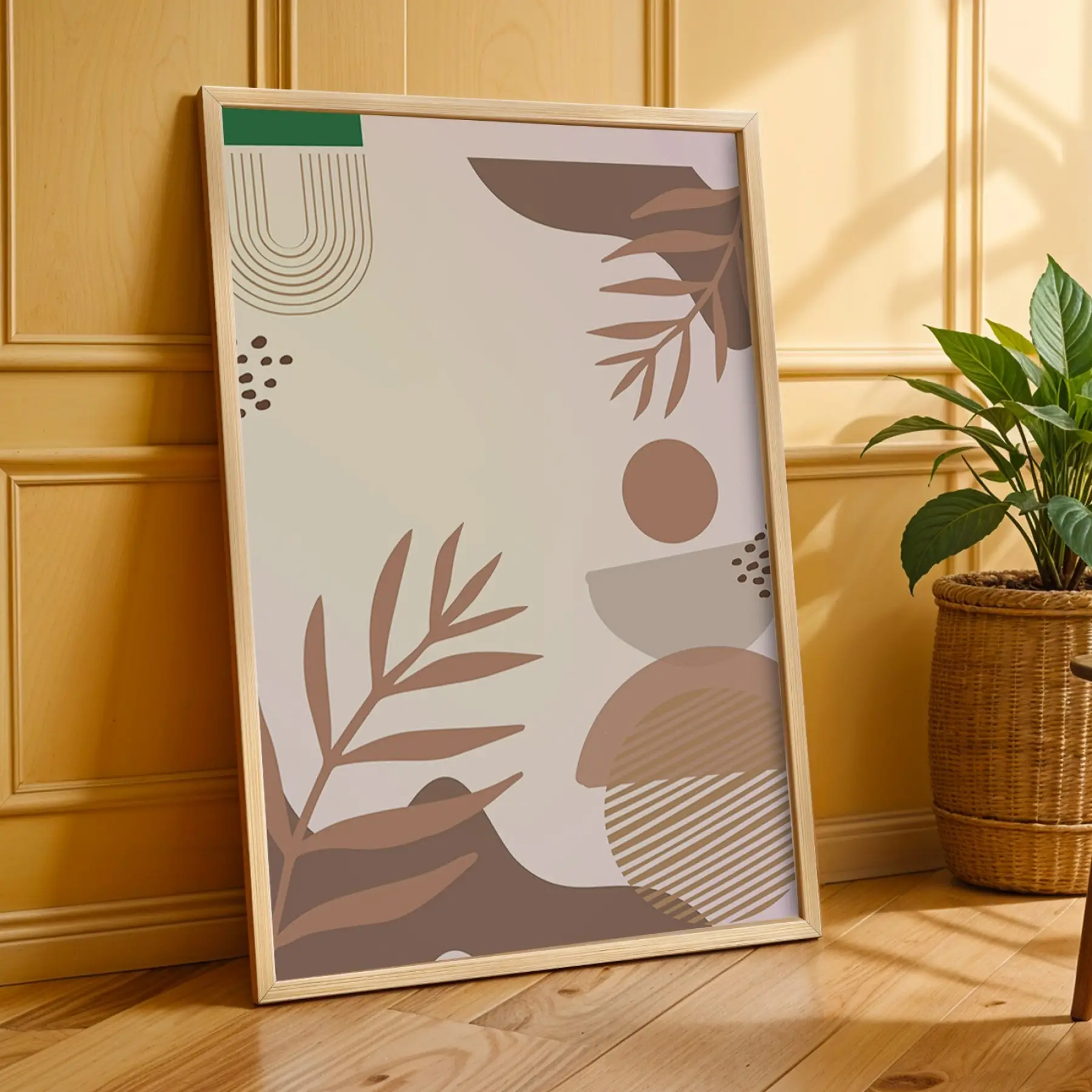 Şükran Günü Bohem Desenler 3lü Ahşap Çerçeveli Tablo Seti Bohem Tablo Salon Duvar Tablo Poster