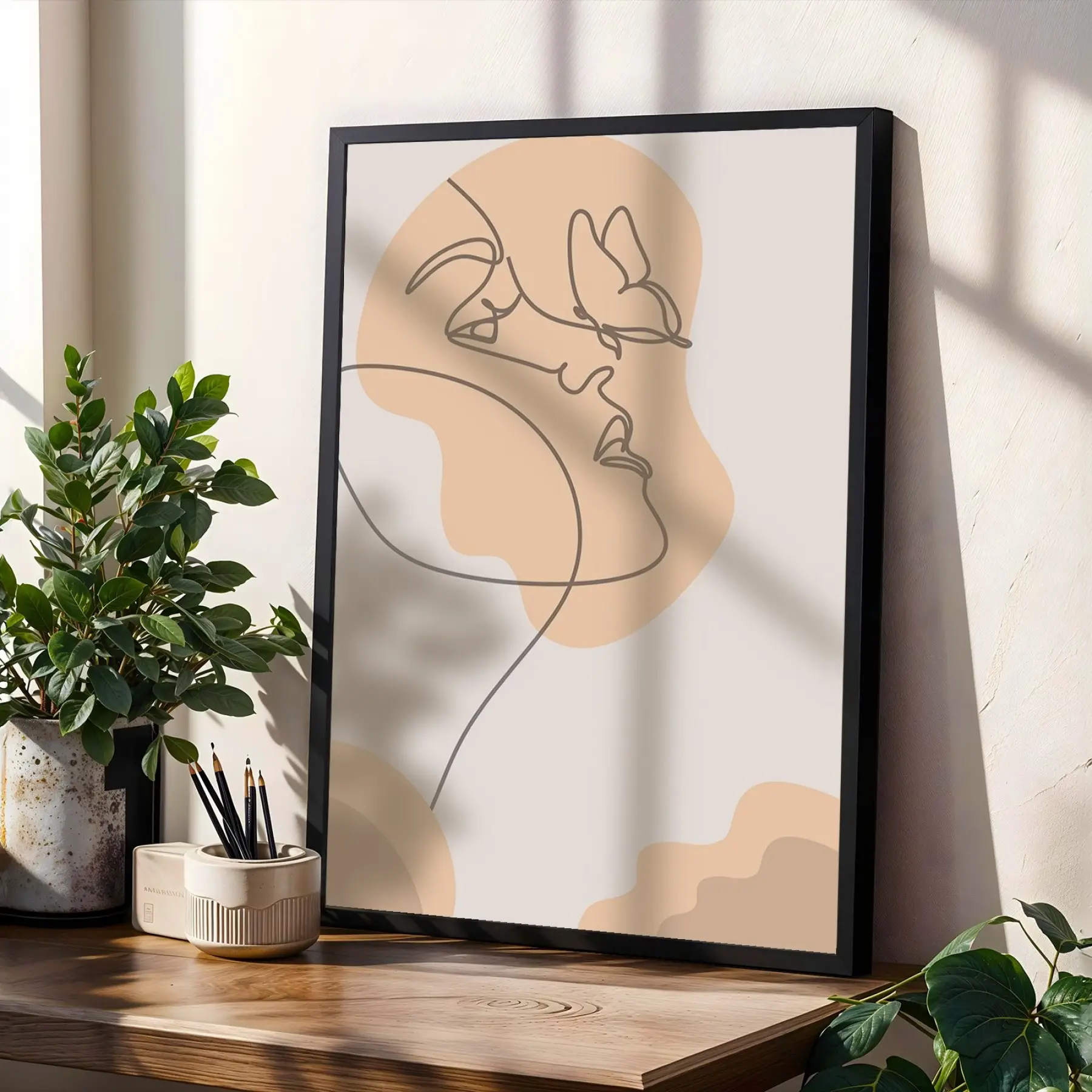 Bohem Çizgi Sanatı Portreler 3lü Siyah Çerçeveli Tablo Seti Bohem Tablo Poster Tablo Resim