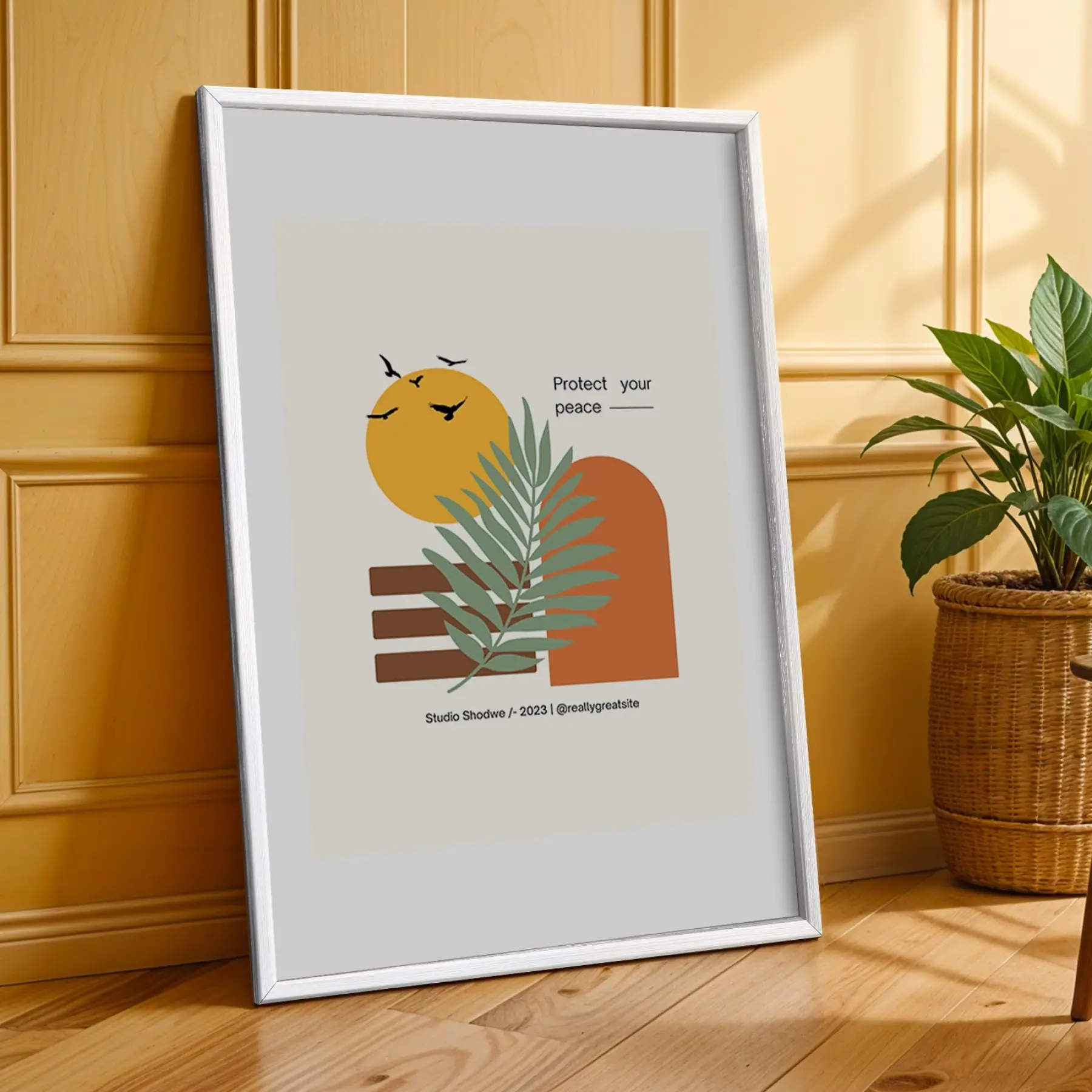 Bohem Soyut Figürlü Botanik 3lü Beyaz Çerçeveli Tablo Seti Bohem Tablo Poster Tablo Duvar Tablo Ev