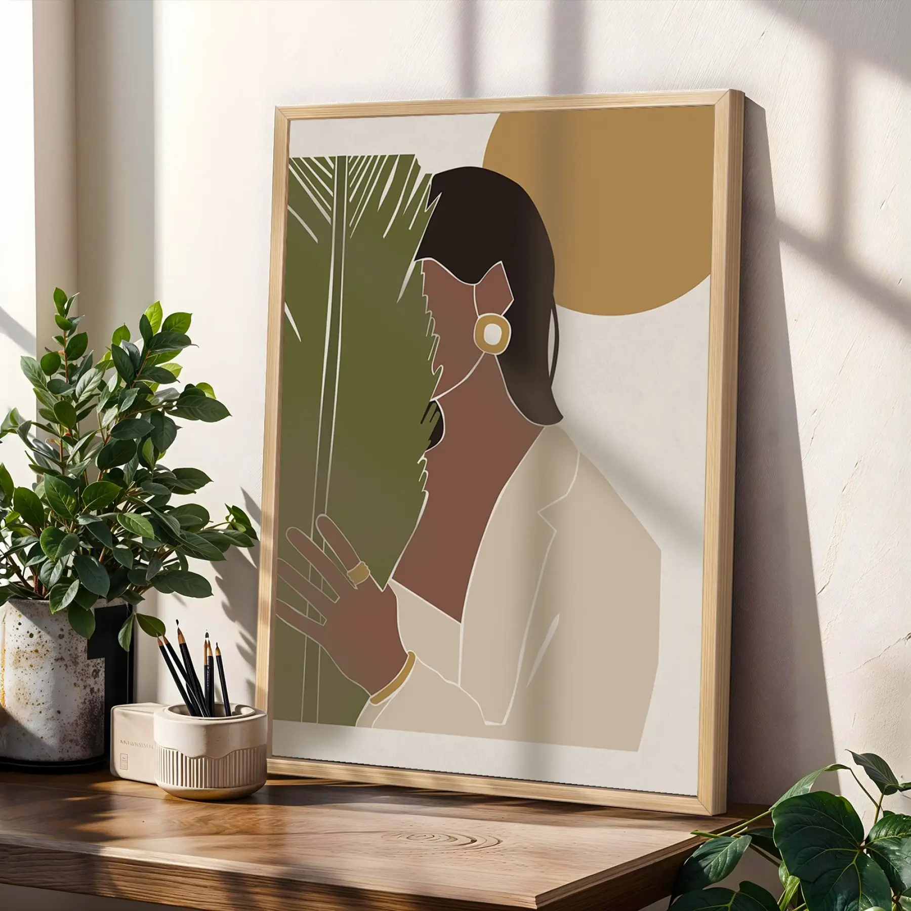 Bohem Kadın Figürleri Üçlüsü 3lü Ahşap Çerçeveli Tablo Seti Bohem Tablo Poster Tablo Duvar Tablo Ev