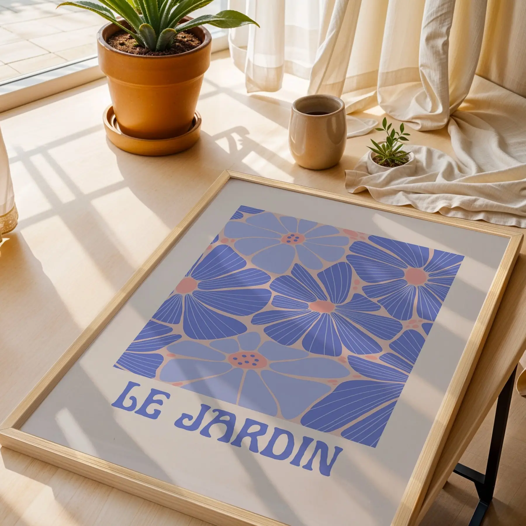 Retro Çiçek Pazarı Koleksiyonu 3lü Ahşap Çerçeveli Tablo Seti Bohem Tablo Poster Tablo Resim