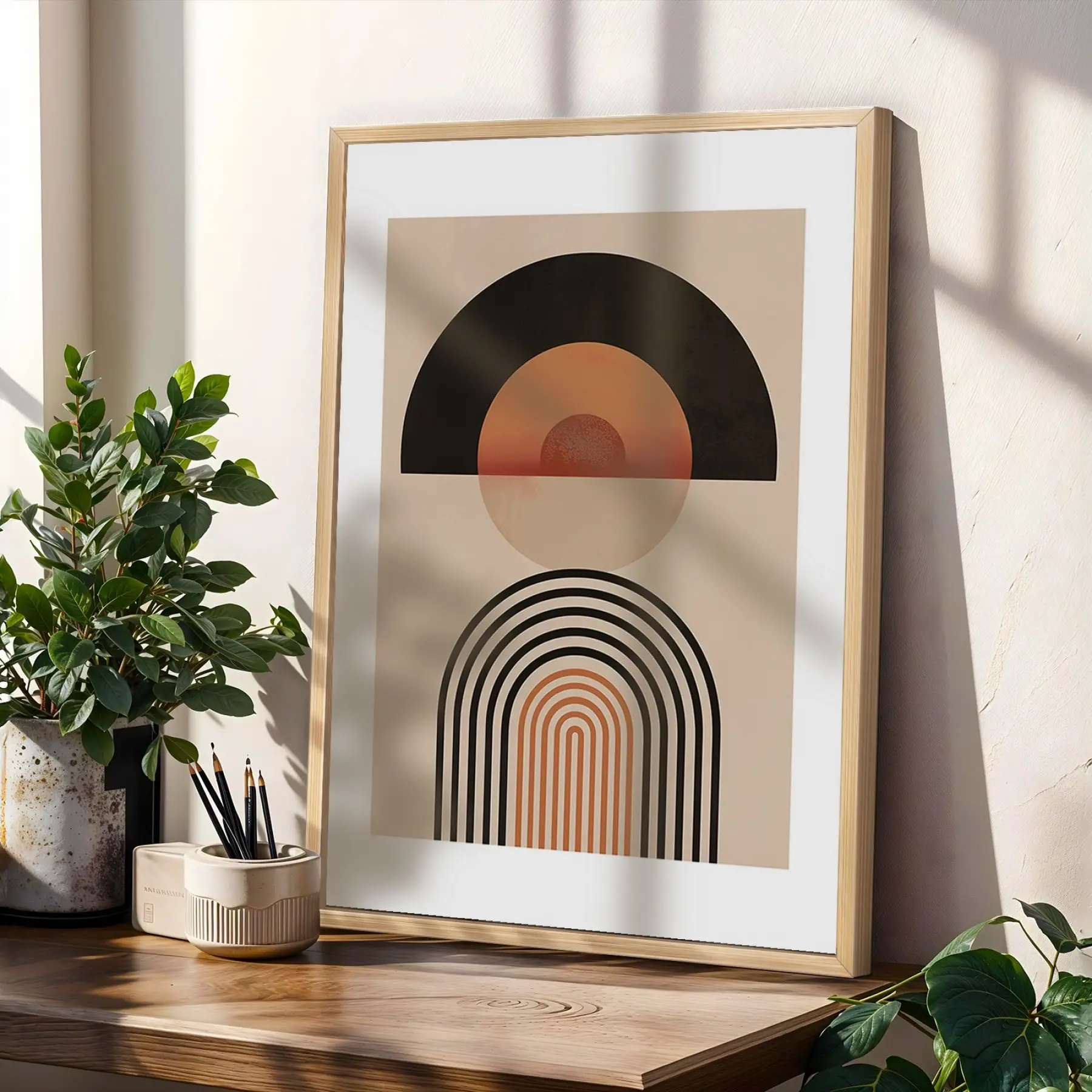Modern Kemerler Sanat Seti 3lü Ahşap Çerçeveli Tablo Seti Duvar Tablo Oda Dekorasyonu Salon