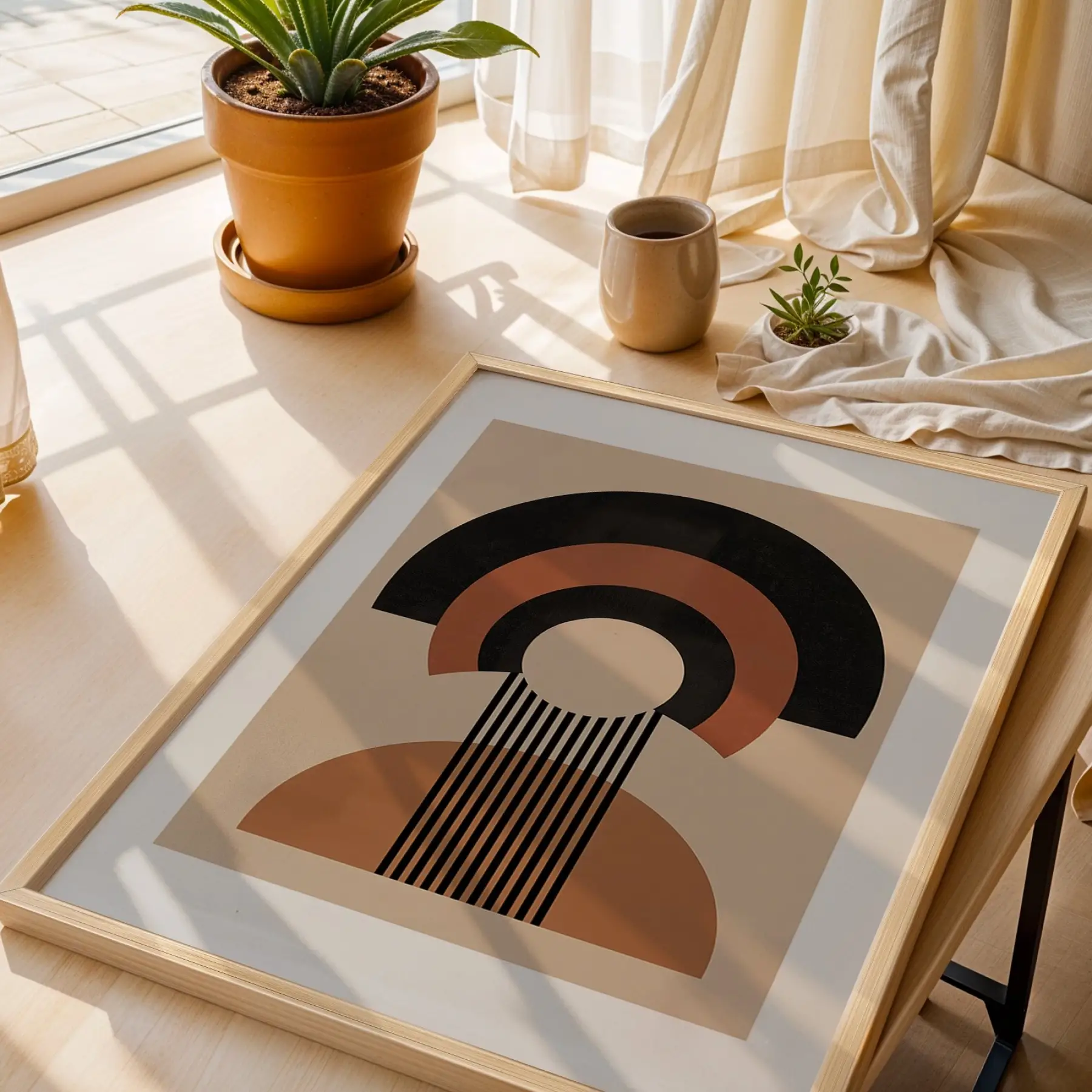 Modern Kemerler Sanat Seti 3lü Ahşap Çerçeveli Tablo Seti Duvar Tablo Oda Dekorasyonu Salon