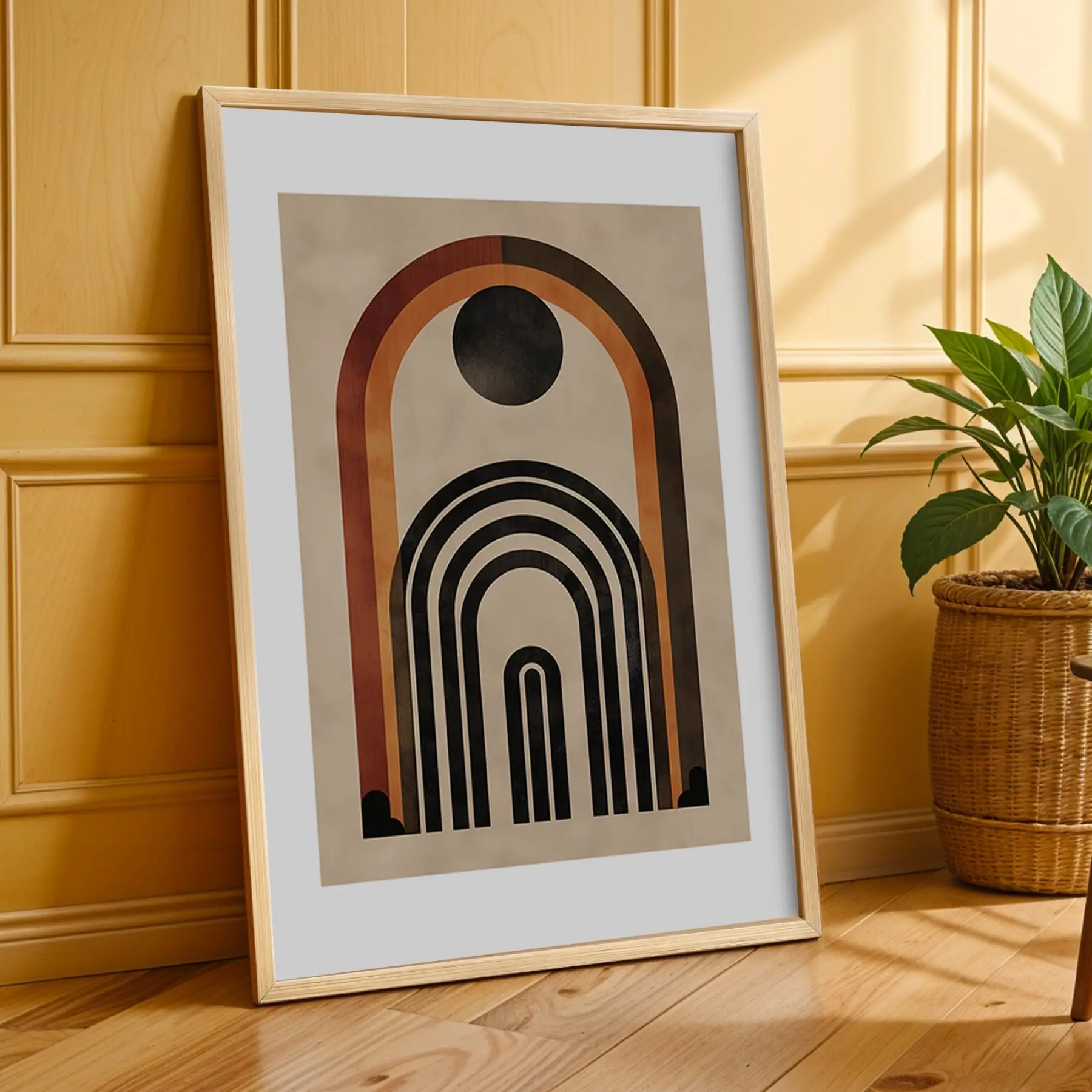 Modern Kemerler Sanat Seti 3lü Ahşap Çerçeveli Tablo Seti Duvar Tablo Oda Dekorasyonu Salon