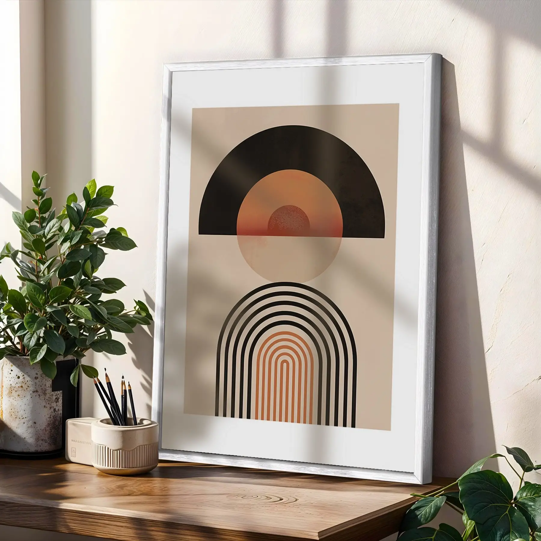 Modern Kemerler Sanat Seti 3lü Beyaz Çerçeveli Tablo Seti Poster Tablo Resim Çerçevesi Dekoratif