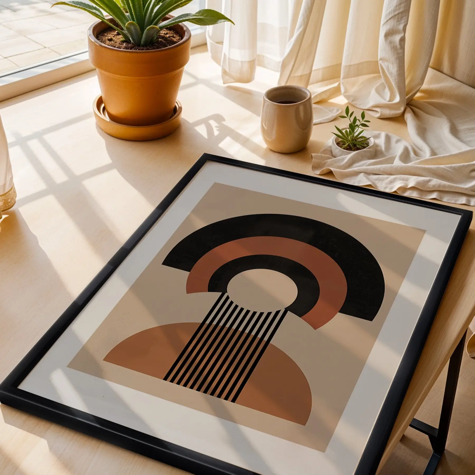 Modern Kemerler Sanat Seti 3lü Siyah Çerçeveli Tablo Seti Salon Duvar Tablo Poster Tablo