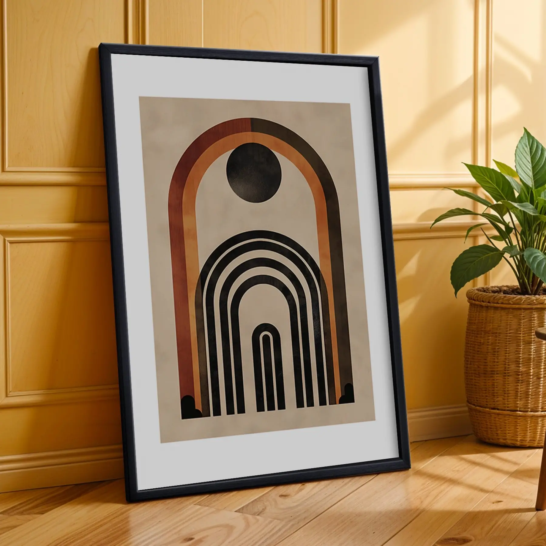 Modern Kemerler Sanat Seti 3lü Siyah Çerçeveli Tablo Seti Salon Duvar Tablo Poster Tablo