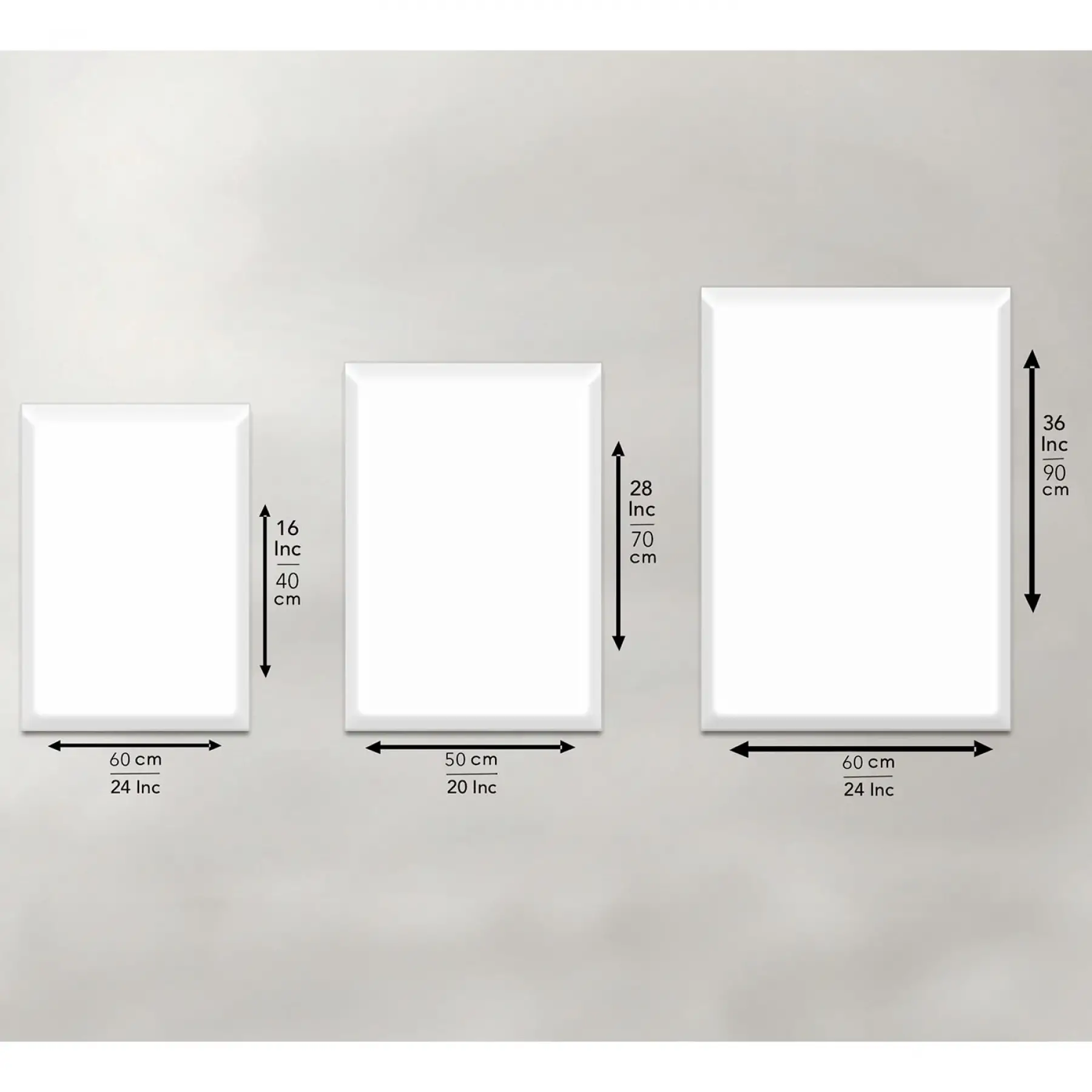 Mavi ve Geometrik Desenli Üçlü Kanvas Tablo Seti