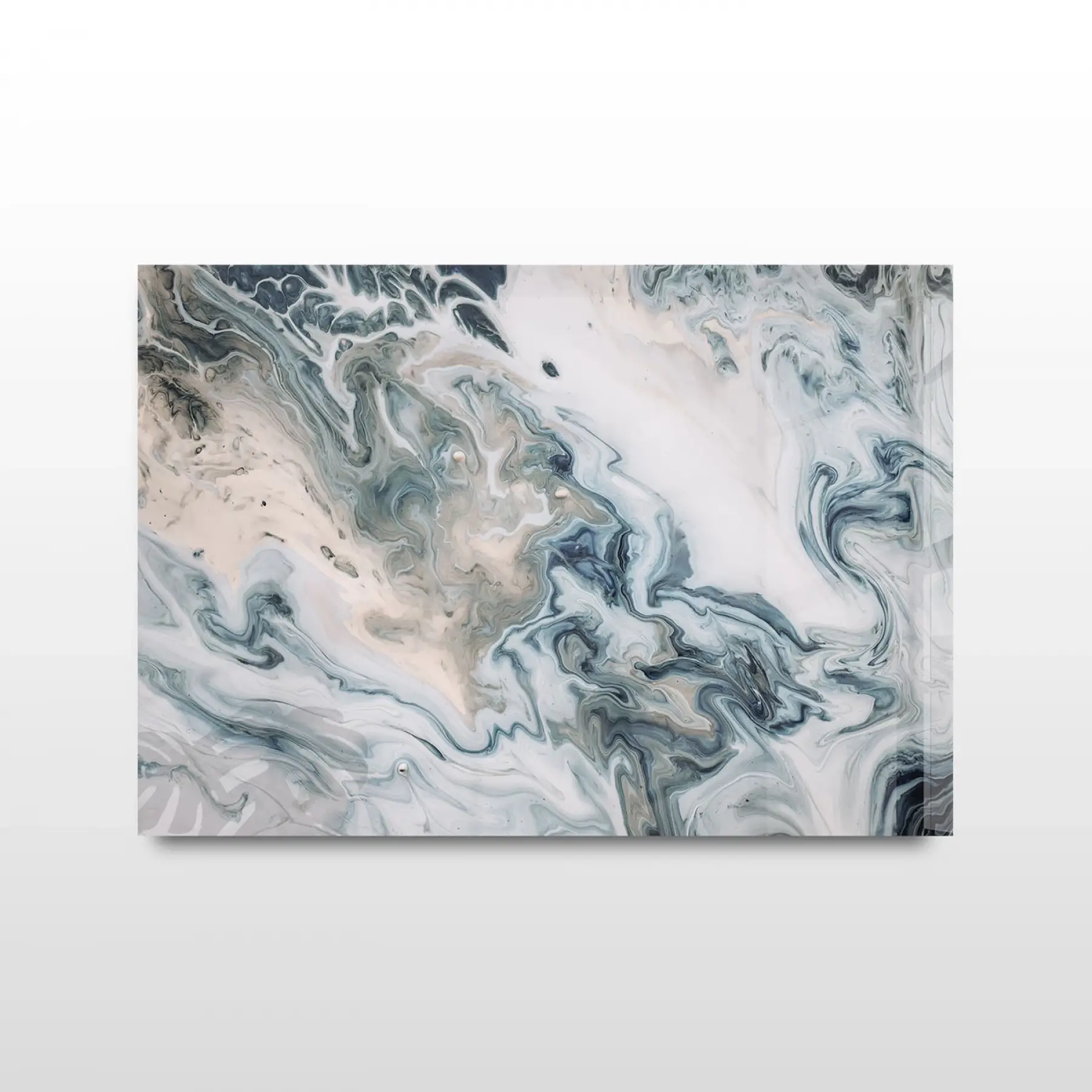 Mermer Desenli Tekli Yatay Cam Tablo