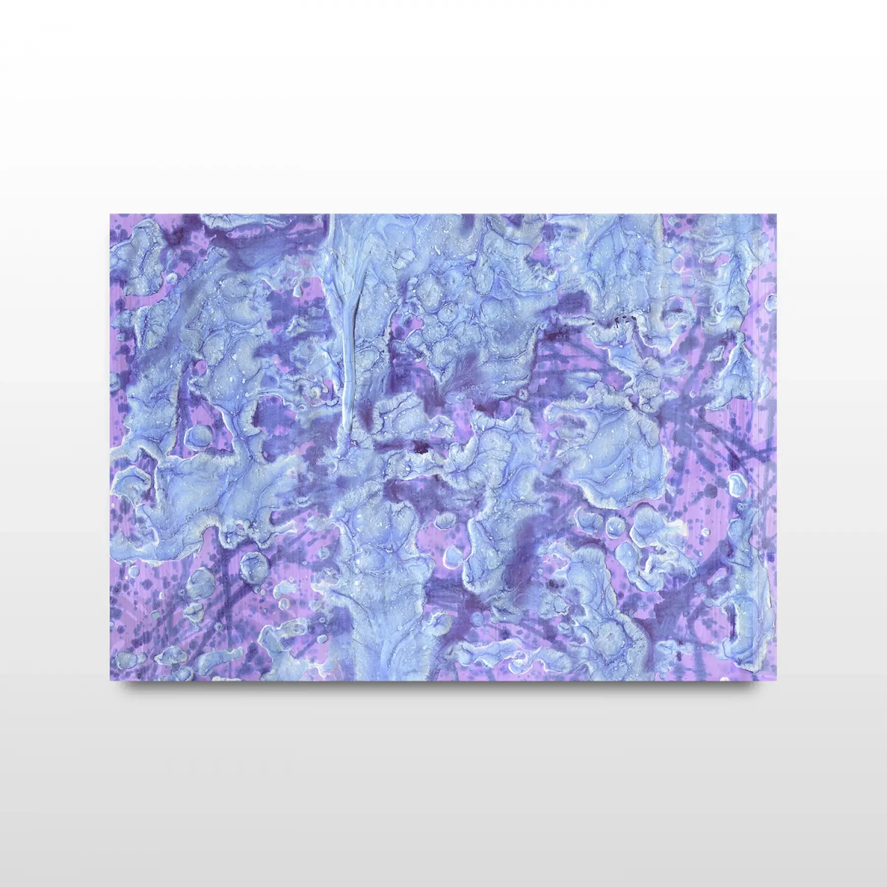 Mor Desenli Tekli Yatay Cam Tablo