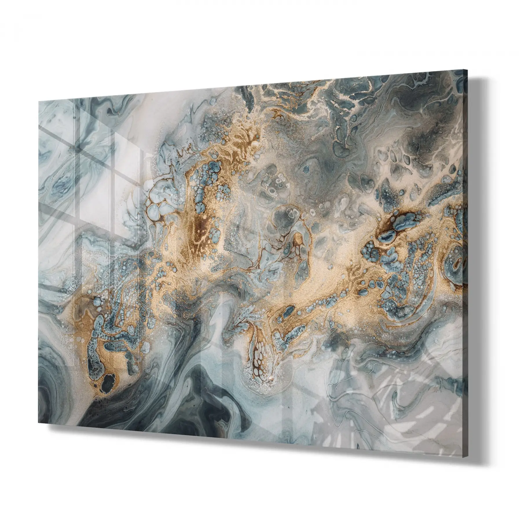 Pembe Karışımı Tonlar Tekli Yatay Cam Tablo