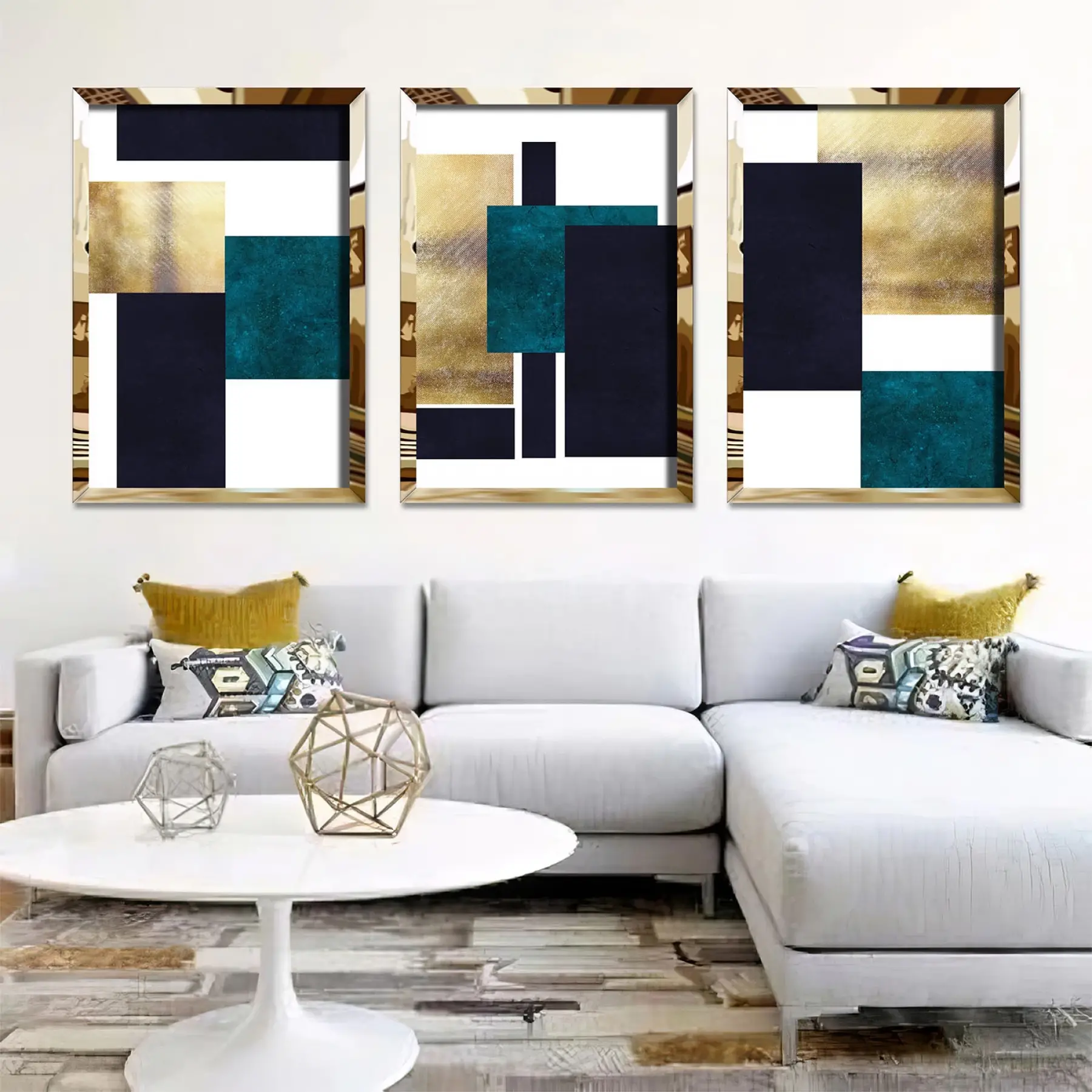 Petrol Mavisi Detaylı Pleksi Tablo Seti