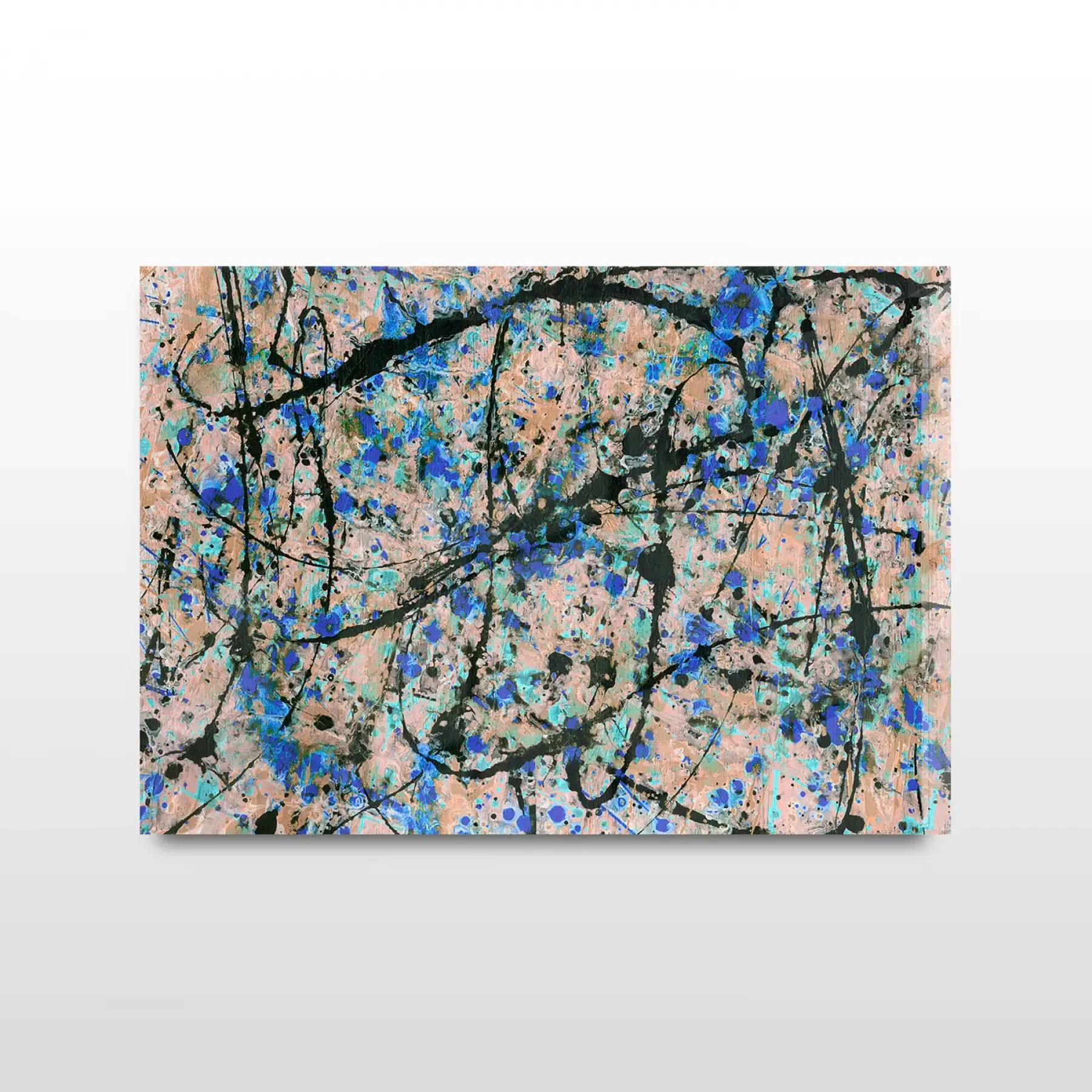 Renklerin Harmonisi Tekli Yatay Cam Tablo