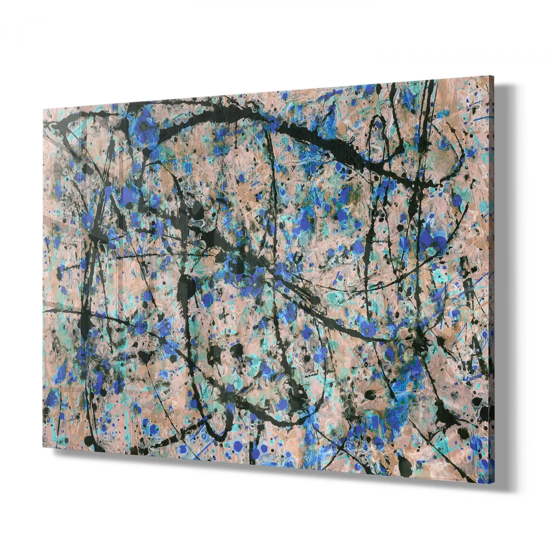 Renklerin Harmonisi Tekli Yatay Cam Tablo