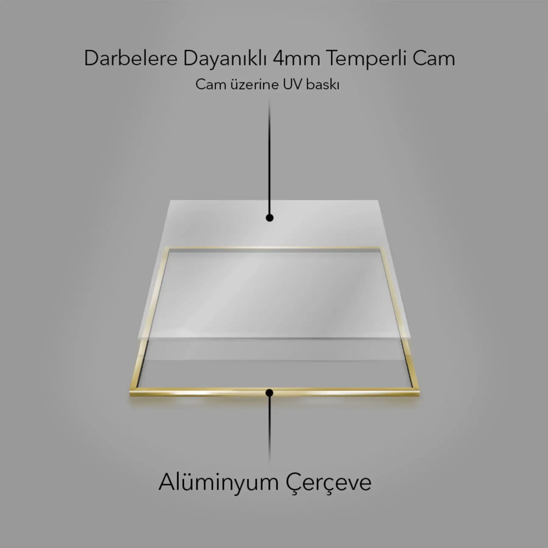 Siyah Beyaz Tonlar Üçlü Metal Çerçeveli Tablo Seti