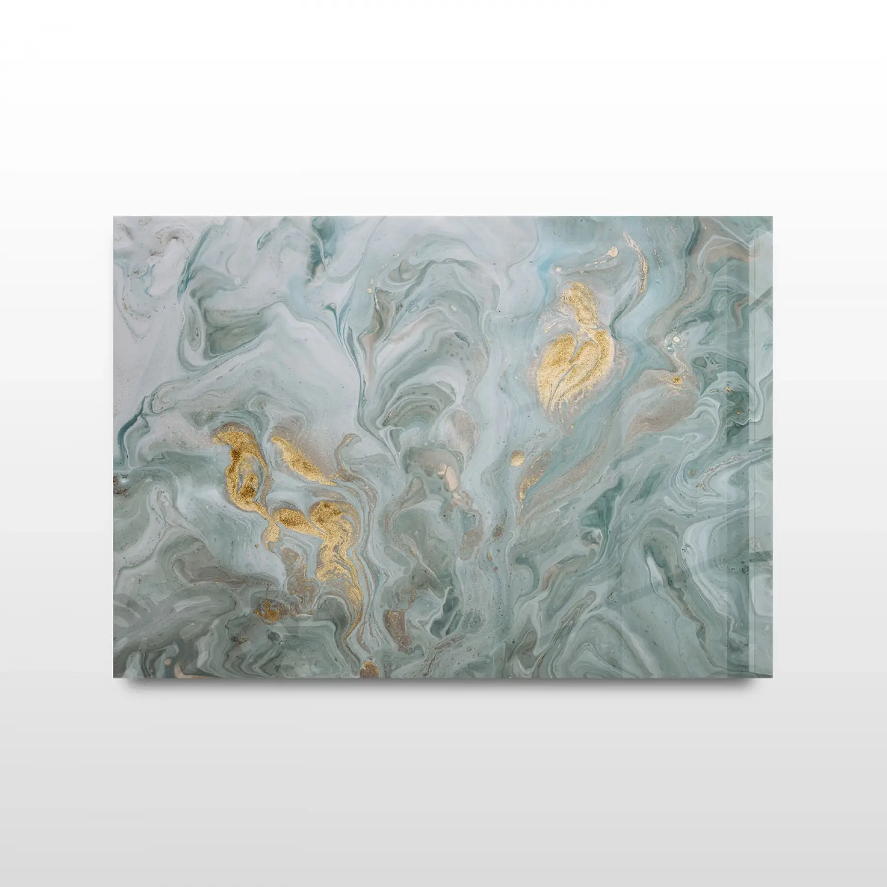 Yeşil Tonlar Tekli Yatay Cam Tablo