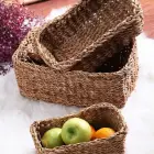 3lü Set Hasır Sepet Meyve Ekmek Sepeti