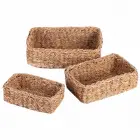 3lü Set Hasır Sepet Meyve Ekmek Sepeti