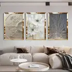 3lü Kombin Modern Gold Pleksili Çerçeveli Tablo Seti