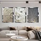 3lü Kombin Modern Gümüş Pleksili Çerçeveli Tablo Seti