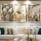 Gold Ayna Çerçeveli Altın Detaylı 3lü Tablo Seti