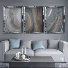 Altın Daireler Gümüş Pleksi 3lü Kombin Tablo