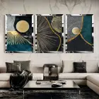 Soyut Ağaç Kütükleri Gümüş Pleksi 3lü Çerçeveli Tablo Seti