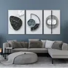 Mermerin Şiiri: Üçlü Metal Çerçeveli Tablo Seti