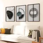 Mermerin Şiiri: Üçlü Metal Çerçeveli Tablo Seti