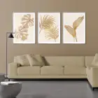 Yaprakların Dansı: Üçlü Metal Çerçeveli Tablo Takımı