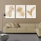 Yaprakların Dansı: Üçlü Metal Çerçeveli Tablo Takımı