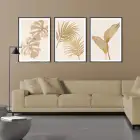 Yaprakların Dansı: Üçlü Metal Çerçeveli Tablo Takımı