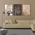 Doğanın İzleri: Soyut Çiçek ve Yaprak Sanatı Çerçeveli Tablo Seti