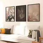 Doğanın İzleri: Soyut Çiçek ve Yaprak Sanatı Çerçeveli Tablo Seti